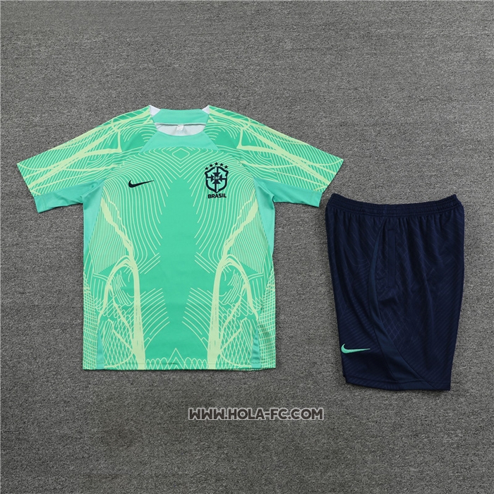 Chandal del Brasil 2022-2023 Manga Corta Verde - Pantalon Corto